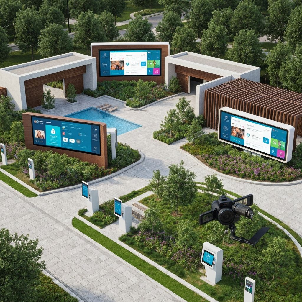 Modern HOA community with AI resident assistant technology